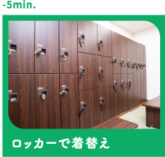 ロッカーで着替え