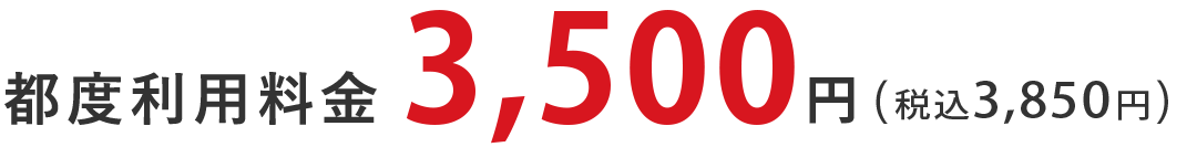 都度利用料金3,500円(税別)