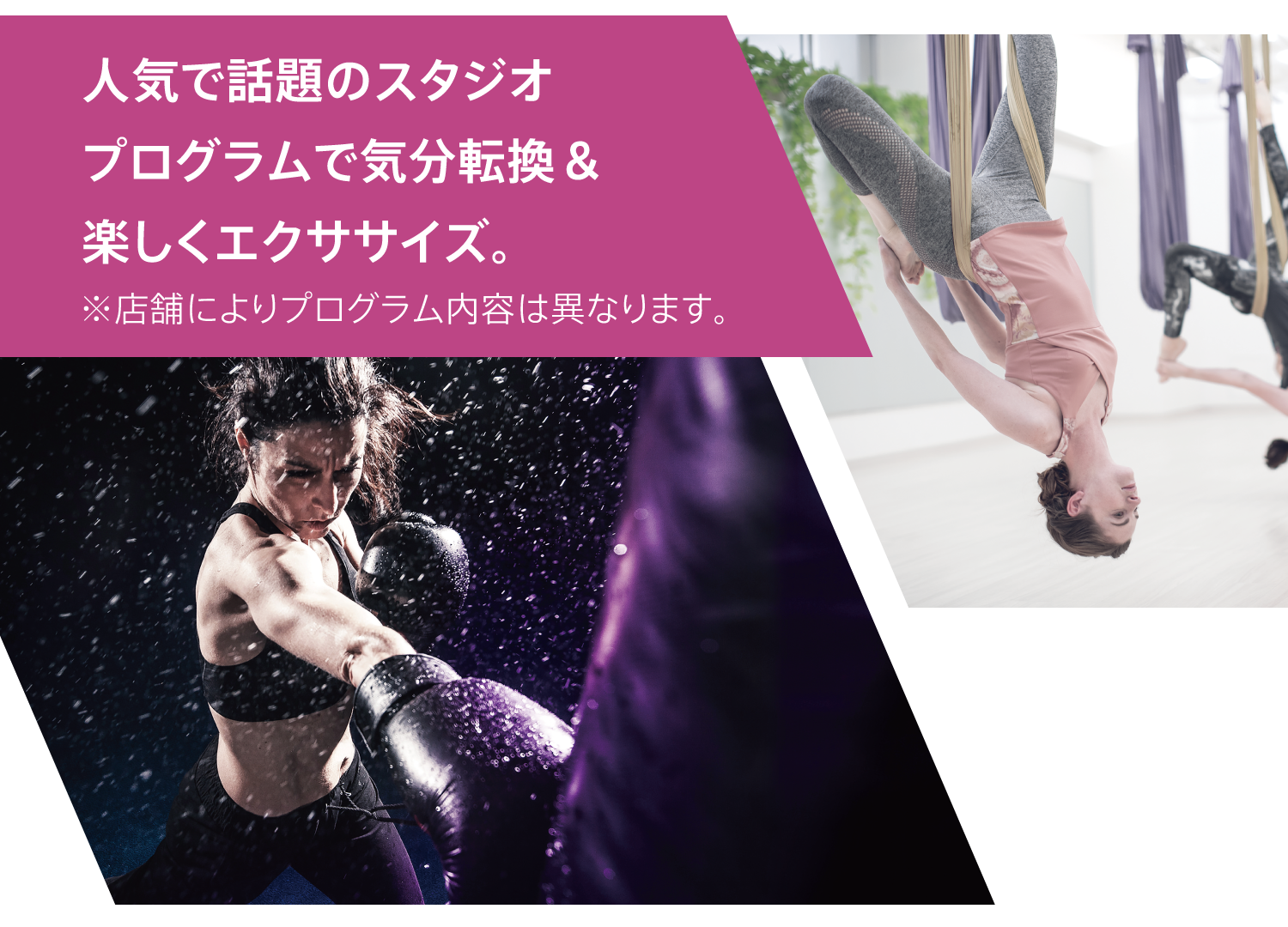 人気で話題のスタジオプログラムで気分転換&楽しくエクササイズ。